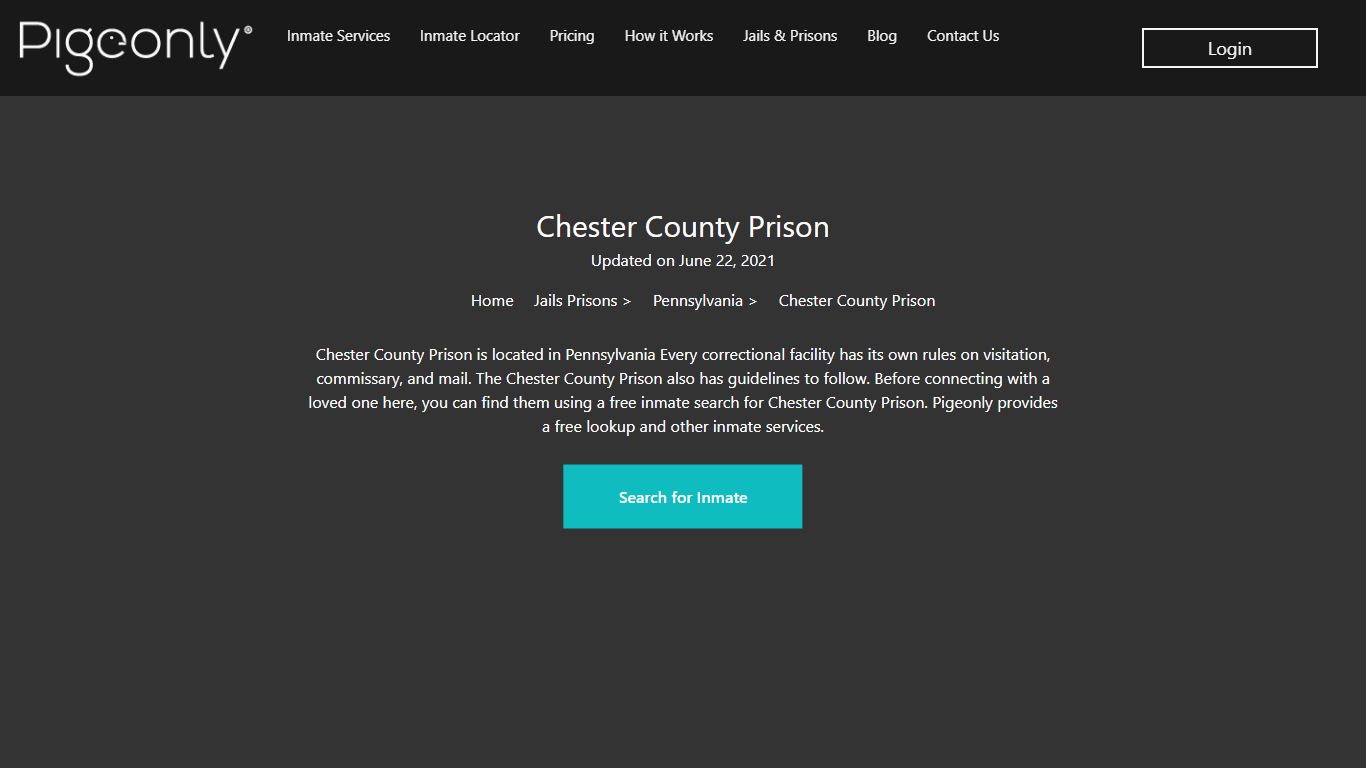 Chester County Prison Inmate Search | Pennsylvania